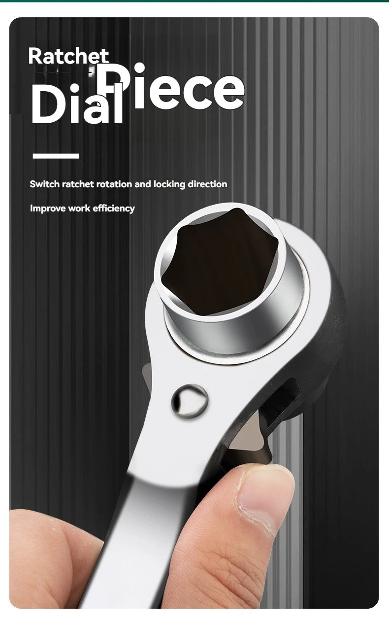 DGEV Ratchet Podger Schraubenschlüssel Schnellspanner Podger Bar Schwarzer doppelseitiger Stecknuss Ratschen Podger Gerüst Spud Wrench – Detail 5