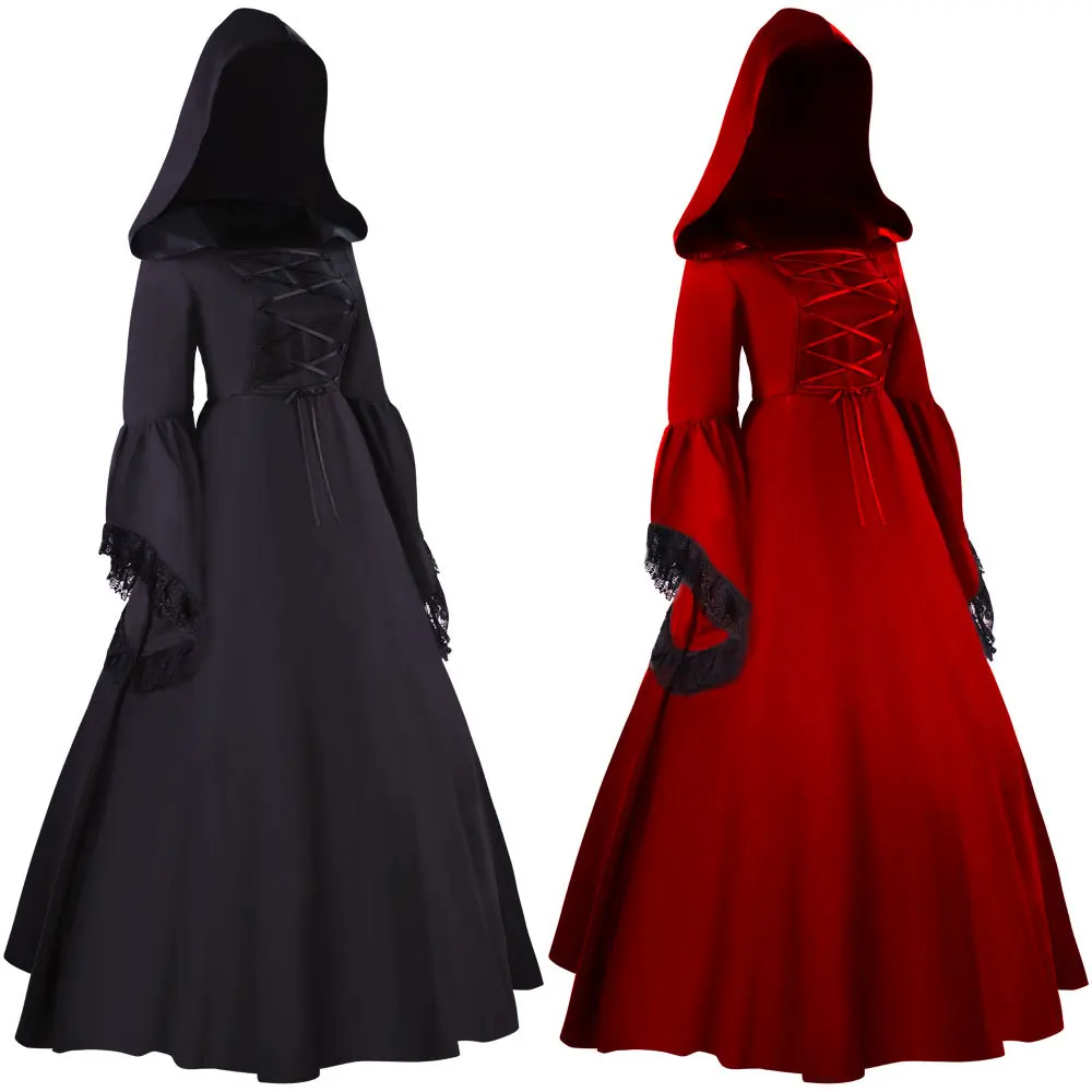 

Halloween Costume for Woman Medieval Vintage Renaissance Palace Princess Dress Bell Sleeve Victorian Carnival Party Dresses