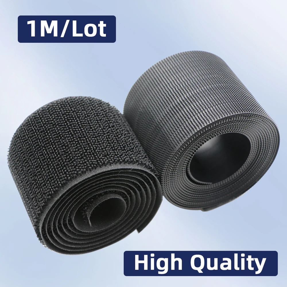 

1meter 20-100mm High Quality Strong Non-Adhesive Hook Loop Fastener Tape Strip Nylon Sticker Adhesive for Sewing DIY No Glue