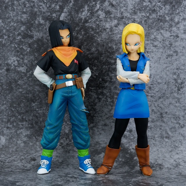 Figuras de ação Anime Dragon Ball Z para crianças, brinquedos modelo de  coleção, andróide 17, 18, PVC, presentes de Natal, 24cm - AliExpress