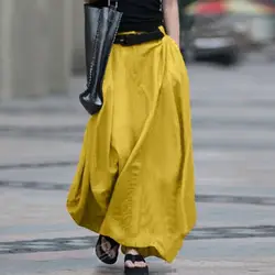 Summer Boho Midi Skirts for Women 2023 Maxi Skirt Solid Color Large Hem A-Line Long Skirts Beach Skirt Women's Skirt Bohemian