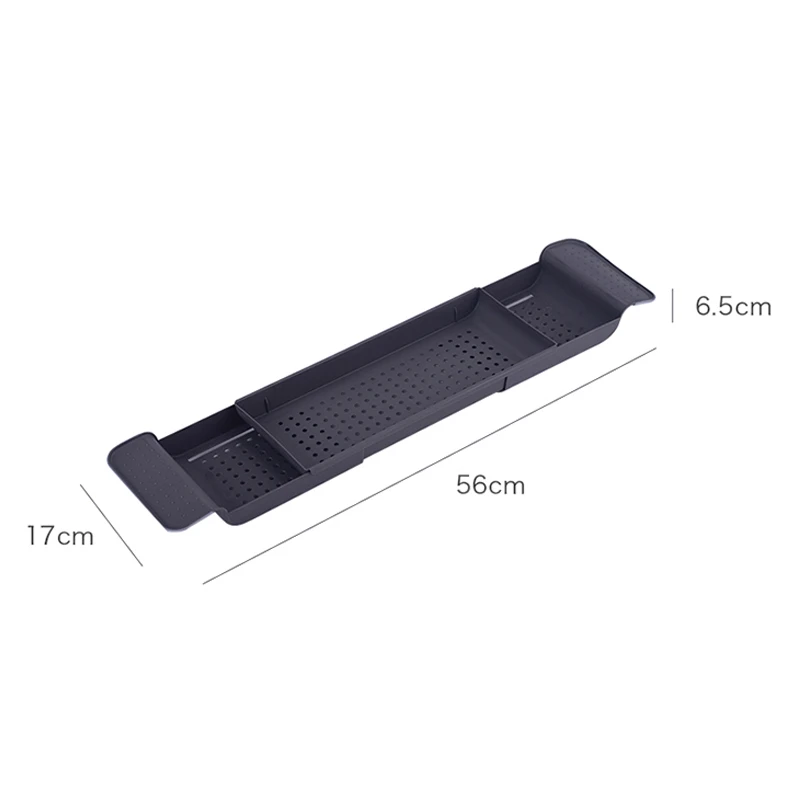 Retractable Bathtub Storage Rack Bath Tray Shelf Plastic Scalable Drain Rack Multi-function Towel Organizer Shelf Bathroom Tools
