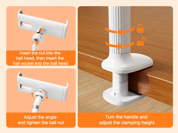 Flexible Gooseneck Phone Holder For Bed And Desk Clamp Mount_voghion.com