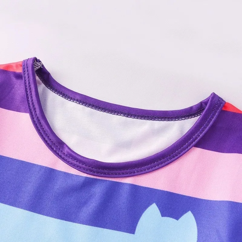 Kids Girls Dress G-Gabby Cats Baby Girls Summer G-Gabby's Dollhouse Dress Rainbow stripe Cosplay Princess Toddler Birthday Party +wig