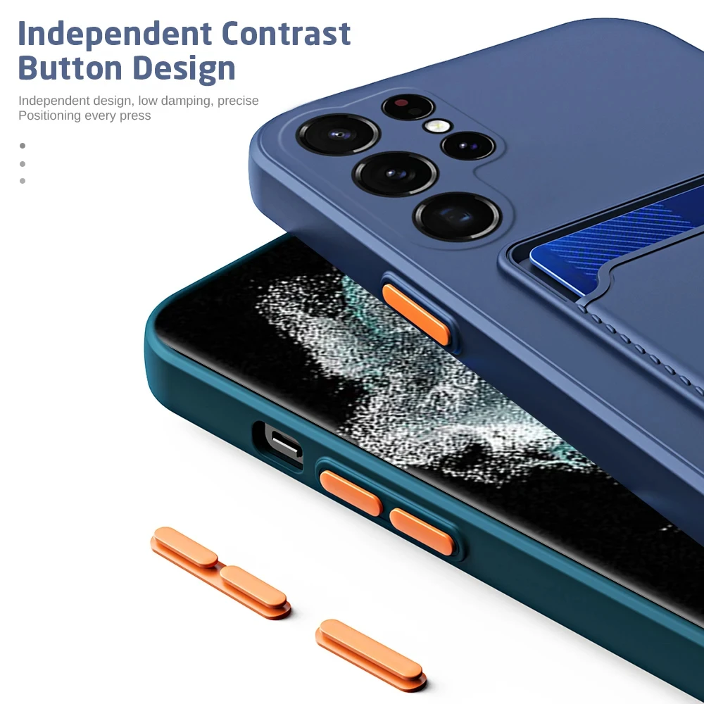 Premium Soft Silicone Wallet Phone Case with Card Holder