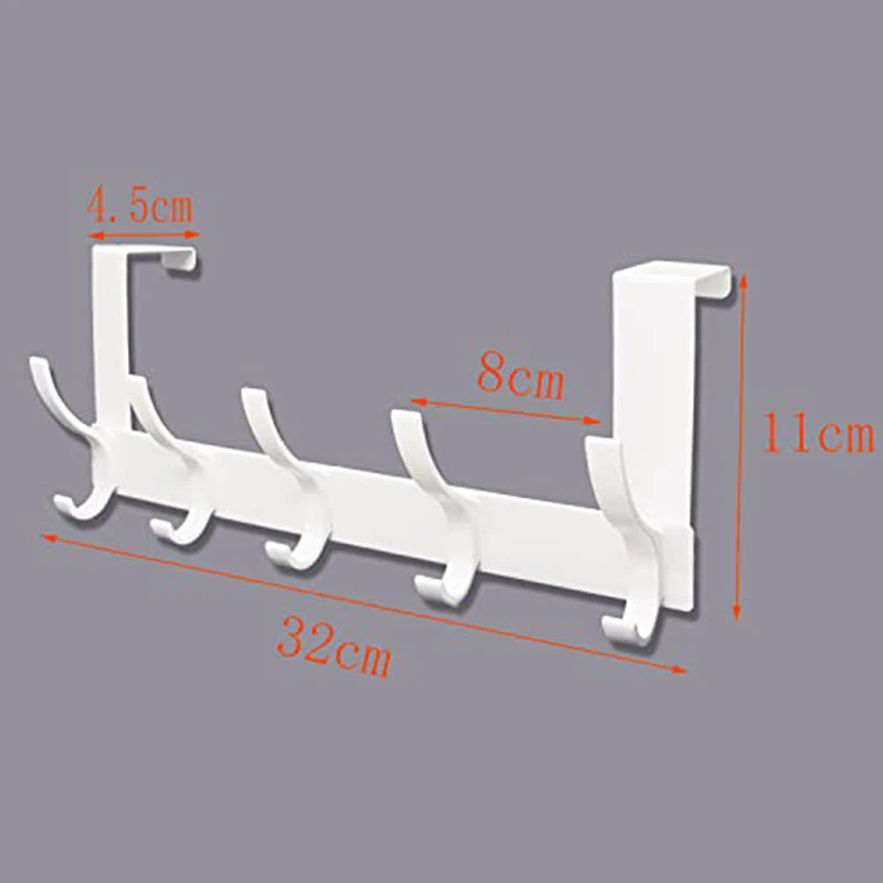 Aluminum Row Hook Behind The Door Free Punching Hanger Storage Porch Heavy Duty Wall Mount Towel Clothing Bag Holder Household storage hook door hook