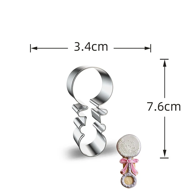 1pc Stainless Steel Baby Shower Cookie Molds Baby Footprint T-shirt Biscuit Cutter Molds for Shower Party DIY Baking Supply