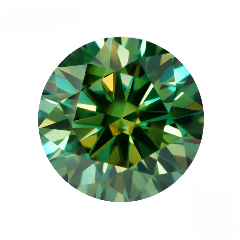 Colore Verde Moissanite Certified Lab Grown Diamond Pass Stone 8 Hearts & Arrows Diamond Tester Con Rapporto Gra