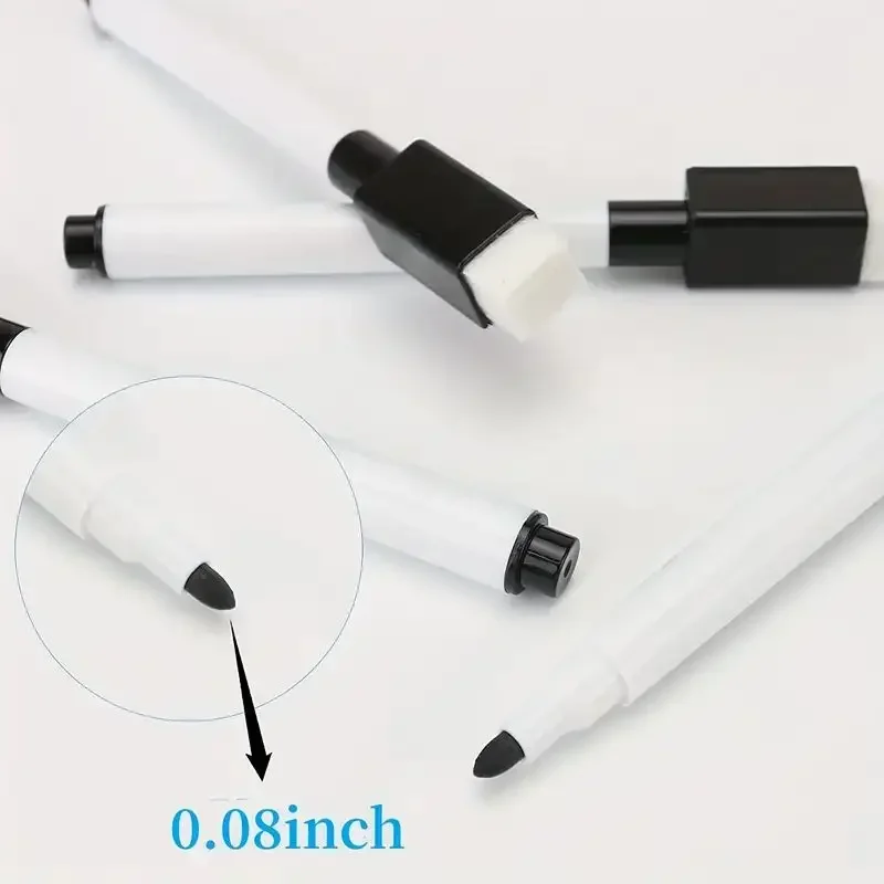 10PC Black Marker Pens Magnetic Whiteboard Dry Erase Pens Built In Erasers Cap for Office Classroom Writing Supplies White Marker Pens Color Marker Pens Pen Marker Marker Pens Whiteboard Pens Dry Erase Markers