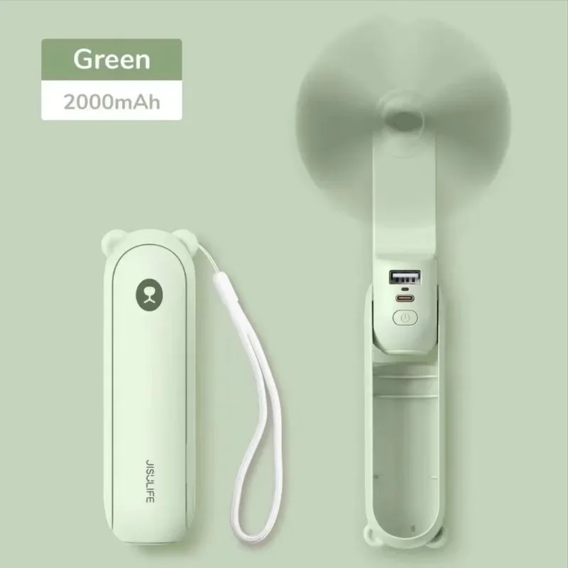 Mini Fan 2 IN 1 Hand Fan Portable USB Rechargeable Small Pocket mini fan rechargeable Battery Operated with Lighting