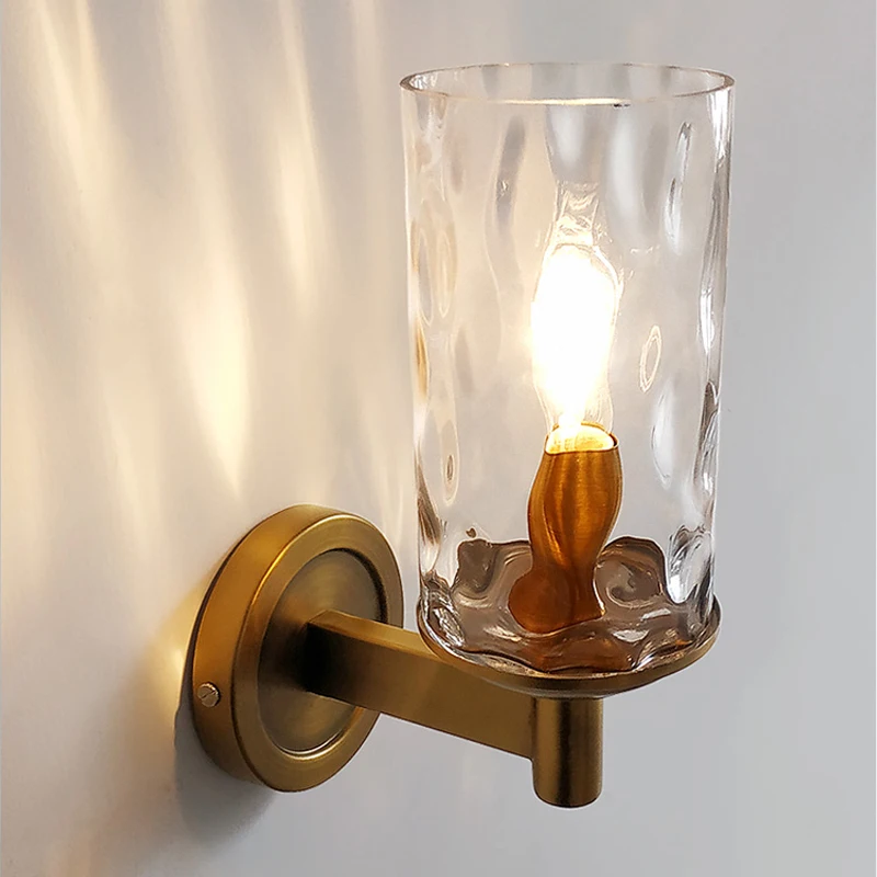 

Modern Wall Lights Sconce Nordic Bedroom Lamp Glass Decor Indoor Home Lighting for Living Room Loft Bed Side Wall Mirror Fixture