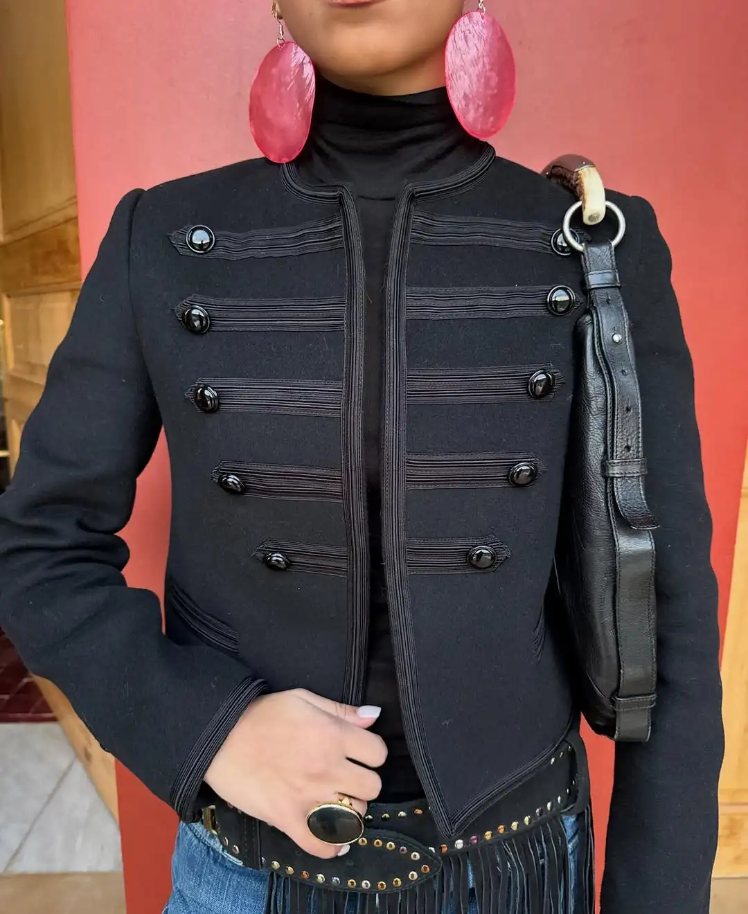 Chic Black Round Neck Napoleon Military Jacket Women Casual Full Sleeve Buttons Cropped Slim Coat 2026 Lady Daily Street Jackets 34 S27e317c48fa64e5387bfbca3e94ca03dP
