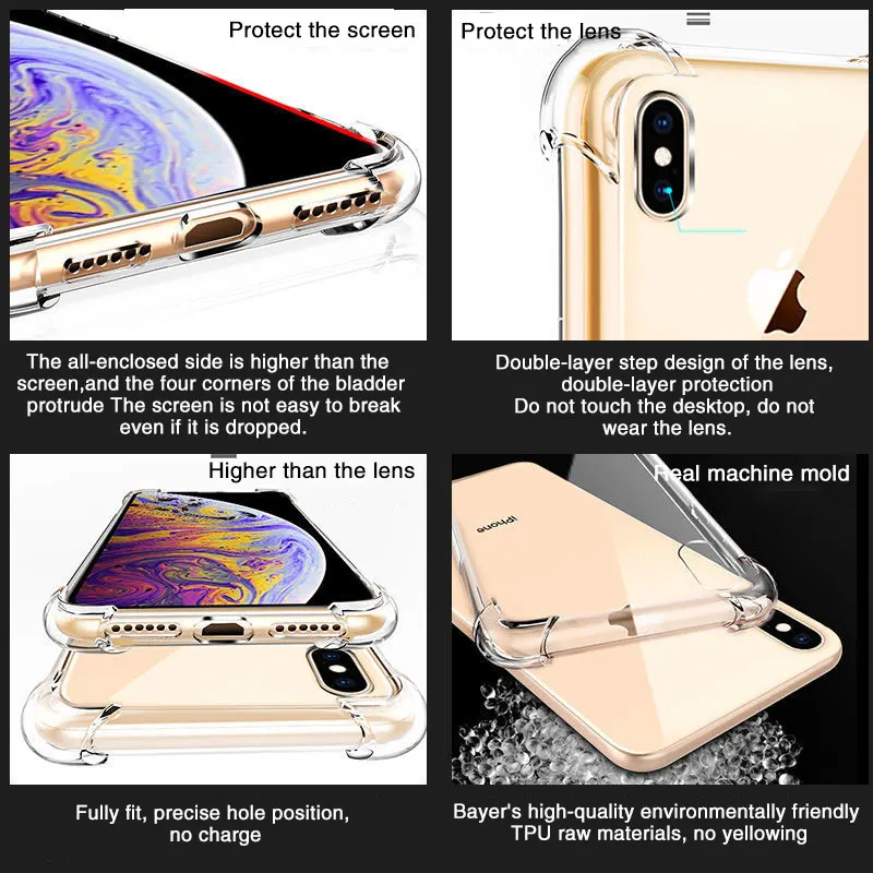 Luxury Clear Shockproof Silicone Phone Case – Premium Protective Back Cover