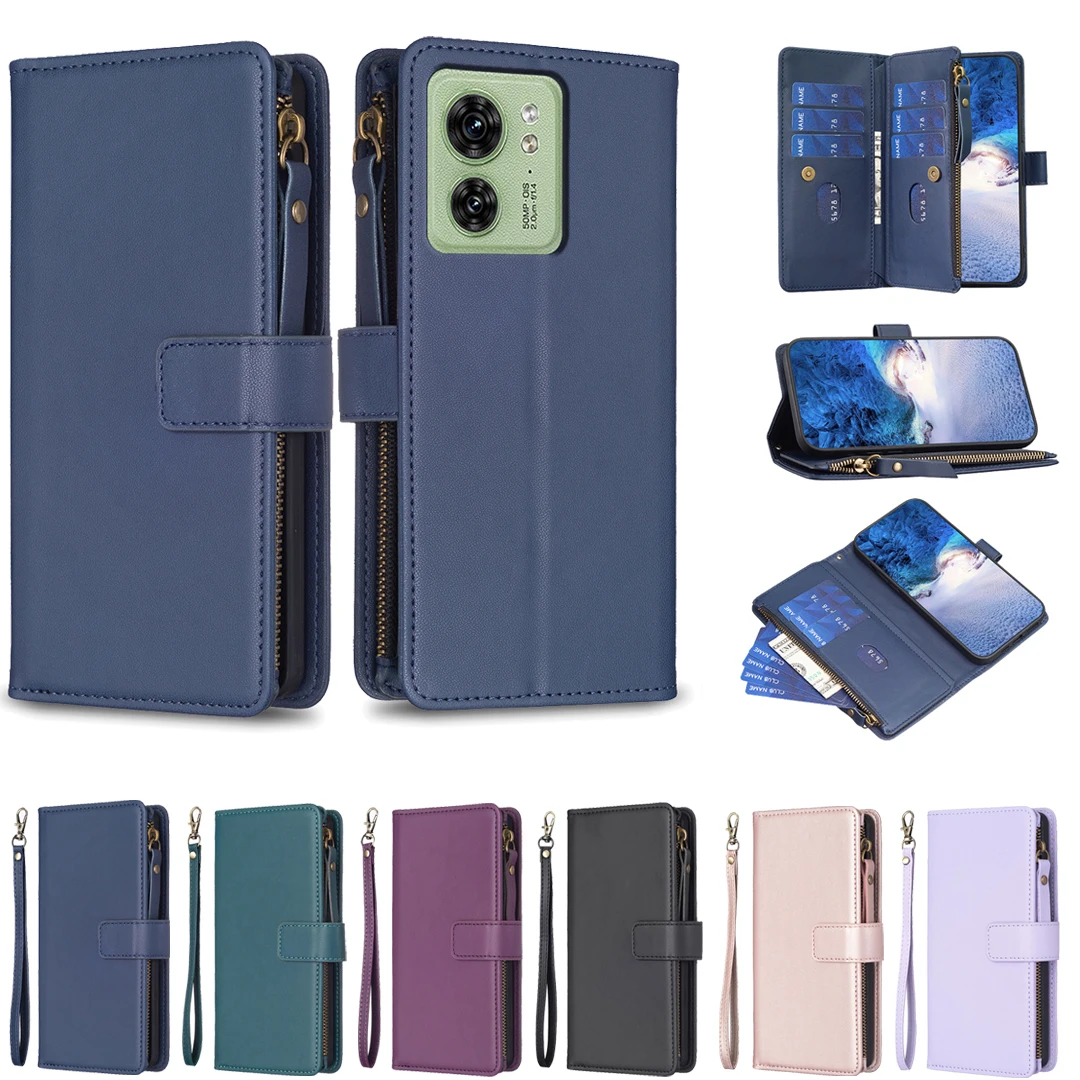 Custodia A Portafoglio In Pelle Pu Con Cerniera Per Motorola Edge40 5G Per Motog14 G13 G73 E13 G23 4G Slot Per Schede Telefoniche Flip Cover Custodia 