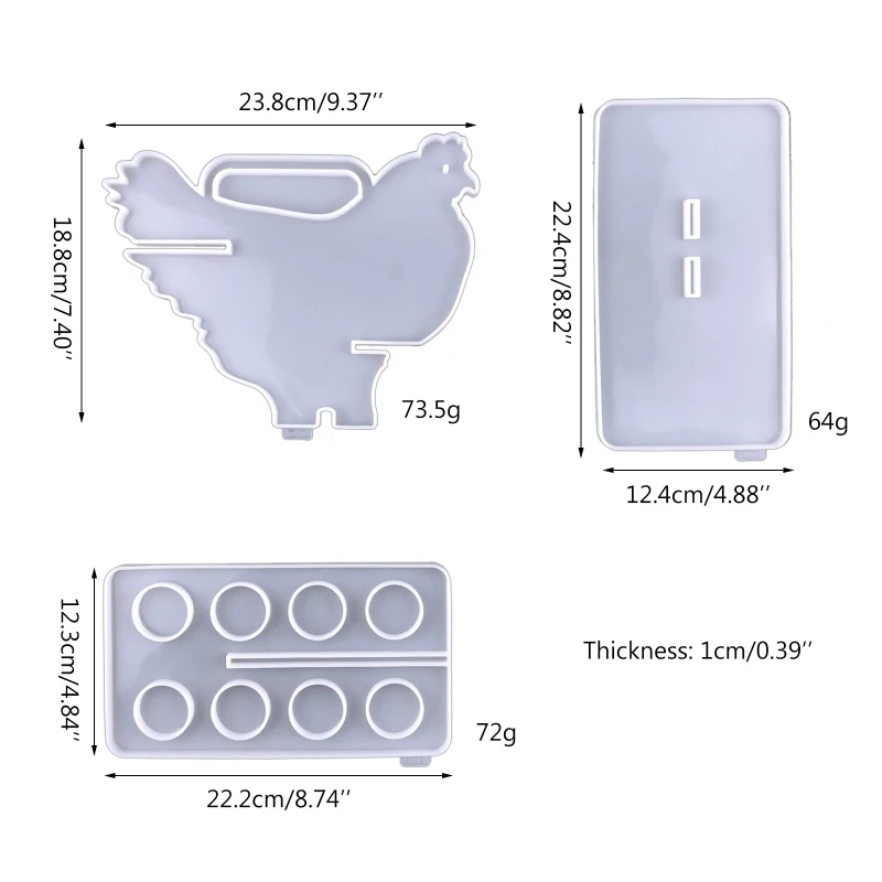 8 Cups Egg Holder Silicone Resin Mold Egg Tray Rack Epoxy Casting Molds for Fridge Kitchen 3D DIY Making