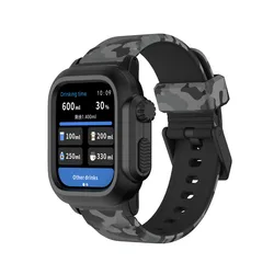 Durable Outdoor Sports Waterproof Watch Band with Silicone Strap - 45MM (Grey camouflage)