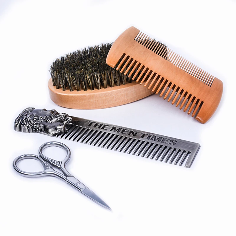 

Natural Boar Bristle Beard Brush Men Bamboo Face Grooming Works Comb Beards And Mustache Nose Hair Barbershop Cleaning Tool