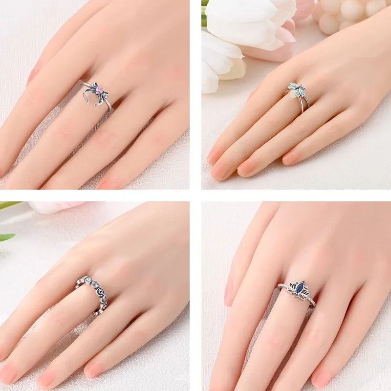 Chameleon Glow Firefly Ring with Pink Zircon and 925 Silver