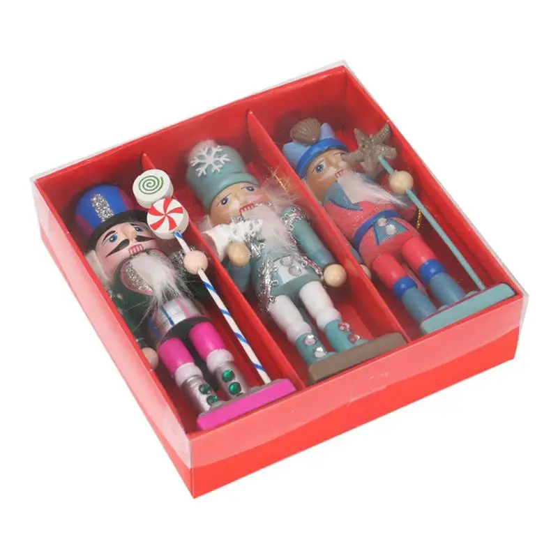 

Nutcracker Christmas Decorations Hangable Traditional Soldier Pendants 3Pcs Christmas Pendants for Table Shelf Mantle Windowsill