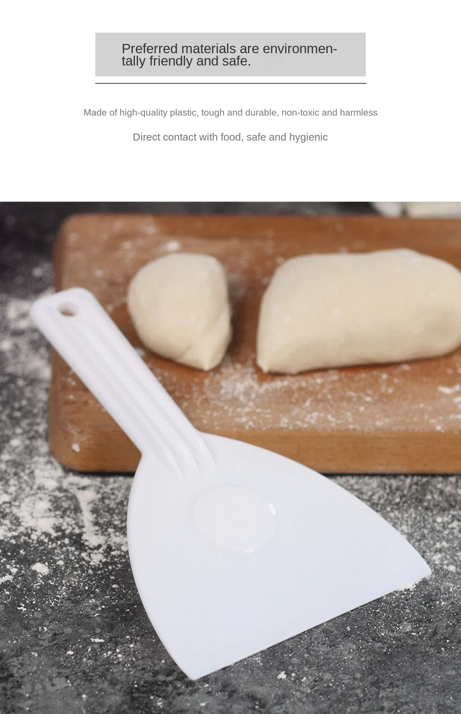Description Picture 4 of itemCake Knife Plastic Scraper Butter Dough Cutter DIY Baking Kitchen Tools Soft-scratch Boards Chocolate Shovel Tri-angle