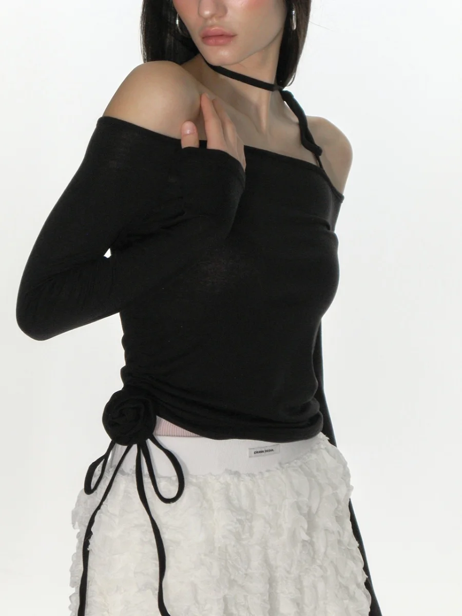 Ballet Sle Lace Puffy Skirt High Waist A-Line  Skirt Sweet ort Skirt Korean Pure Color mid Waist Cake Skirt