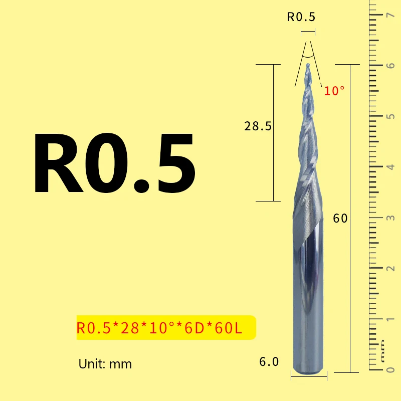 Taper Ball Nose End Mill 30° 20° 6 Shank Tungsten Steel Ball End Milling Cutter CNC Aluminum Woodworking Engraving Bit slab milling cutter Machine Tools & Accessories