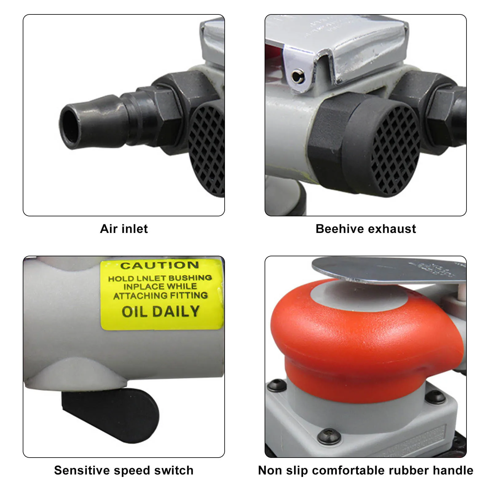 Air Squares Sander Sanding Machine Pneumatic Sander Alloy Steel Air Squares Sanding Machine Sandpaper Machines for Wood 75x100mm