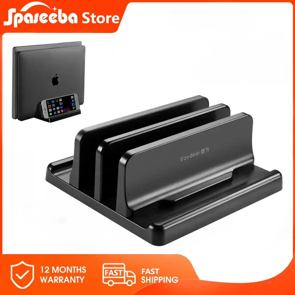 Vertical Laptop Stand Plastic Portable Macbook/Tablet/Phone Holder Adjustable Desktop Notebook Dock Space Save Accessory-Vaydeer image