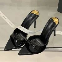 Eilyken Summer Street Style Thin Heels Woman Slippers Sexy Pointed Toe Stripper Wedding Slides Ladies Shoes Zapatos De Mujer - Image 5