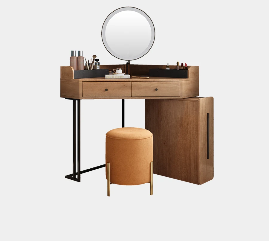 

Современный минималистичный угловой туалетный столик из цельной древесины, встроенный семейный роскошный треугольный туалетный столик