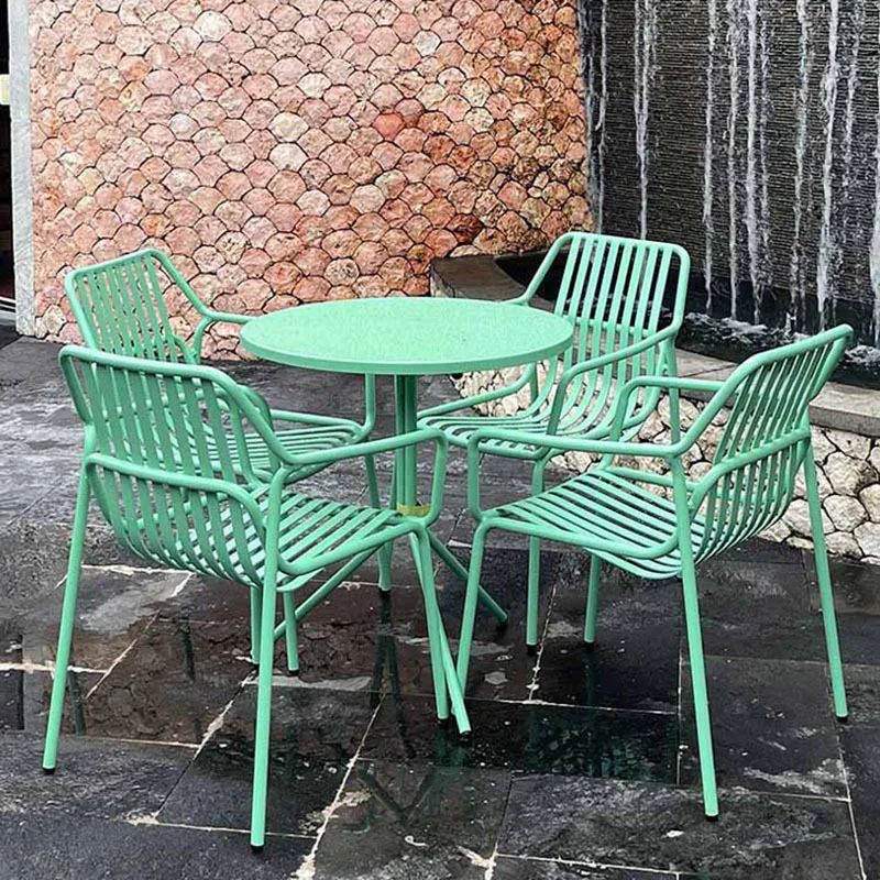 

Outdoor table and chair combination online celebrity coffee and milk tea shop with waterproof and sunscreen outdoor outdoor gard