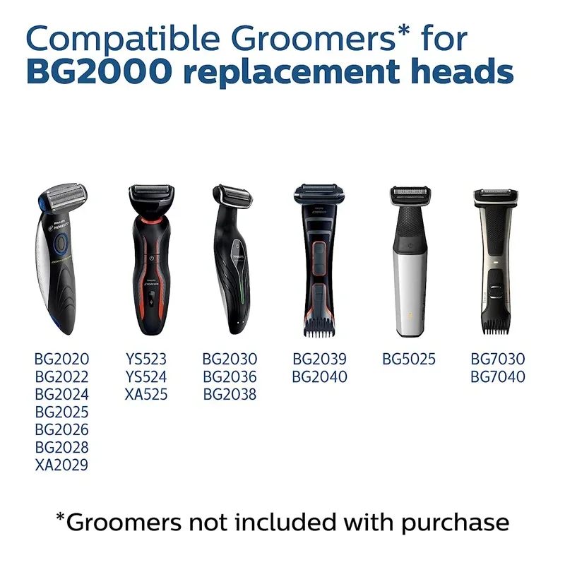 Electric Shaver Head BG2000 Replacement Body Groomer Foil Head for Philips Norelco Bodygroom BG7040 BG7030 BG5025 BG2039