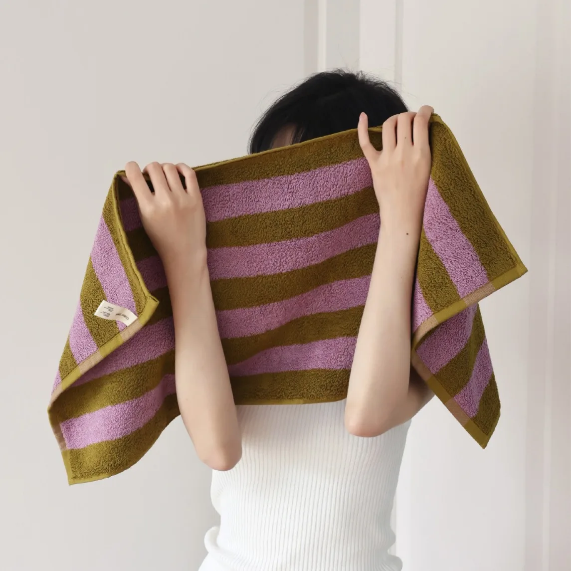 Cotton Towel Retro Striped Pure Beach Bath Absorbent Bathroom Home Hotel Outdoor