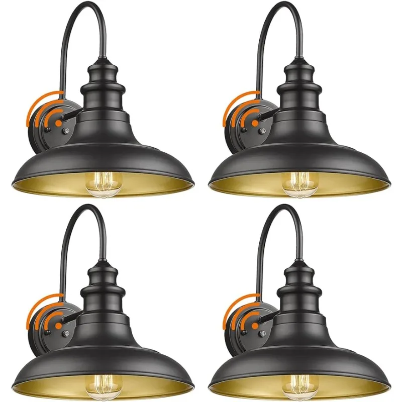 

Sensor Outdoor Barn Light Fixtures Outdoor Wall Sconces Wall Mount Gooseneck Light Finish Industrial Wall Lantern for Porch