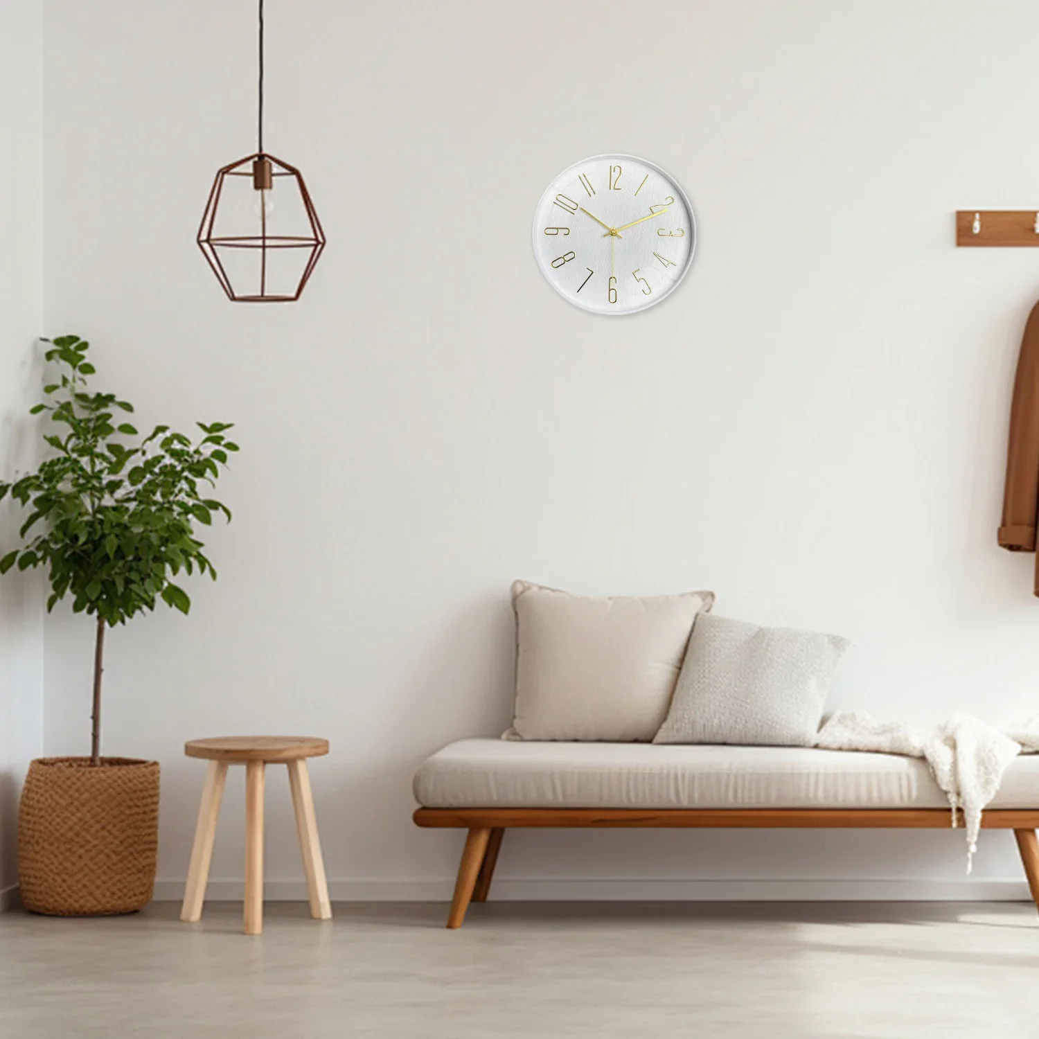 12inch Stereo Digital Imitation Wood Texture Plastic Glass Wall Clock Living Room Bedroom Home Decoration Silent Quartz Clock