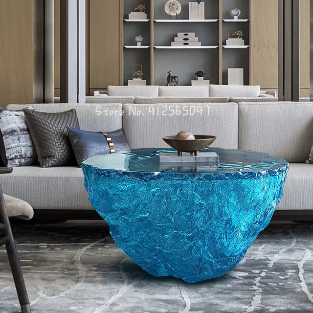 Mesa cristal con azules  Decor, Home decor, Furniture