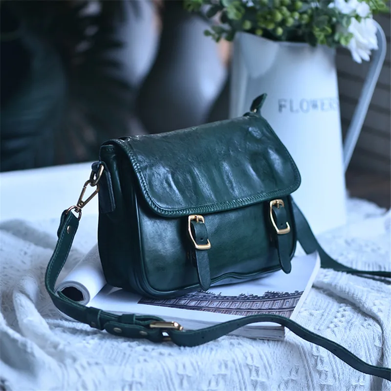 Fashion luxury handmade genuine leather women crossbody bag outdoor casual designer high quality real cowhide party shoulder bag