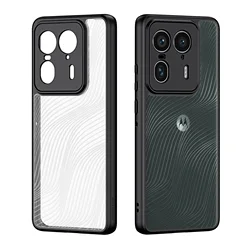 DUX DUCIS Military-grade Shockproof Armor Case - Acrylic PC+TPU Anti-fall Cover with Airbag Protection for Moto Edge50 Ultra (Black)