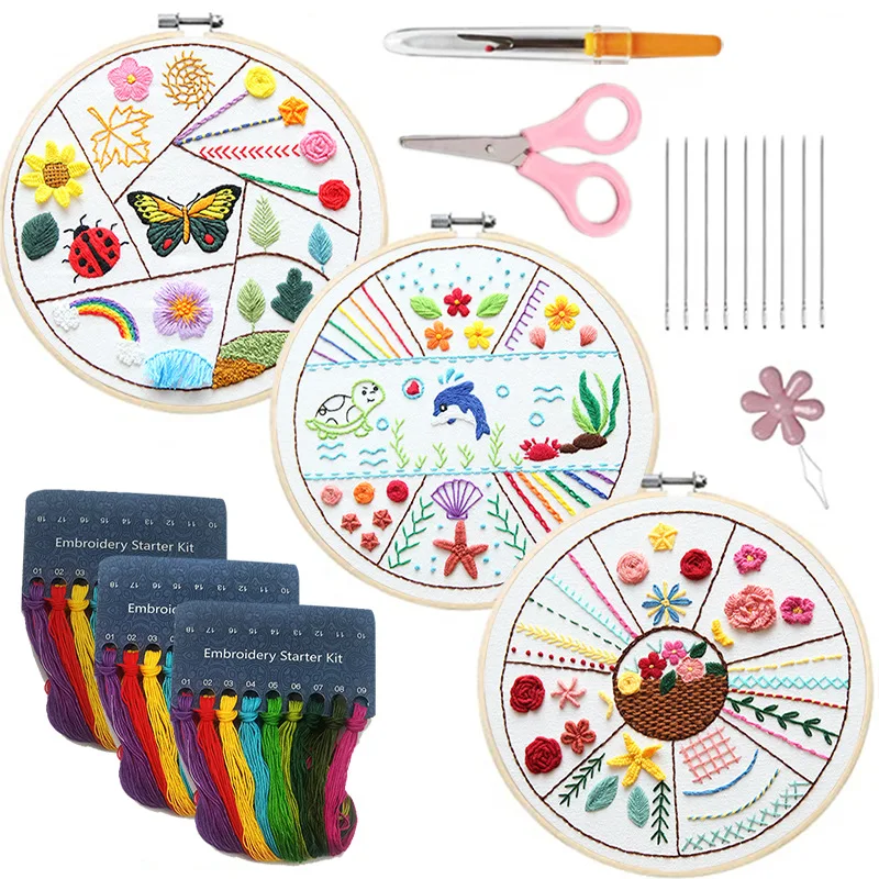 Sewing Kits DIY Embroidery Stitch Practice Kit Handmade Embroidery