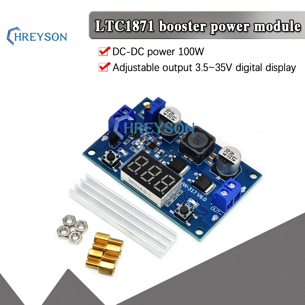 Ltc1871 Dc Dc Step Up Booster Converter 3-35Vdc A 3.5-35Vdc + Led Voltmetro Dc-Dc Step Up Module Regolatore Di Tensione Di Alimentazione