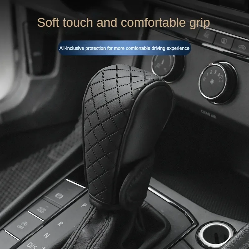 Car Shift Handle Cover PU Leather Anti-slip Universal Automatic Gear Sheath