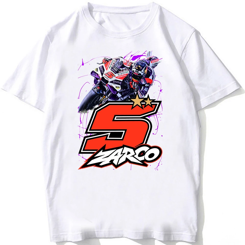 Legend 5 Johann Zarco Gp Fans T-Shirt Uomo Manica Corta Hip Hop Uomo Casual Tees Funny Cool Boy Moto Equitazione Sport Top Bianchi