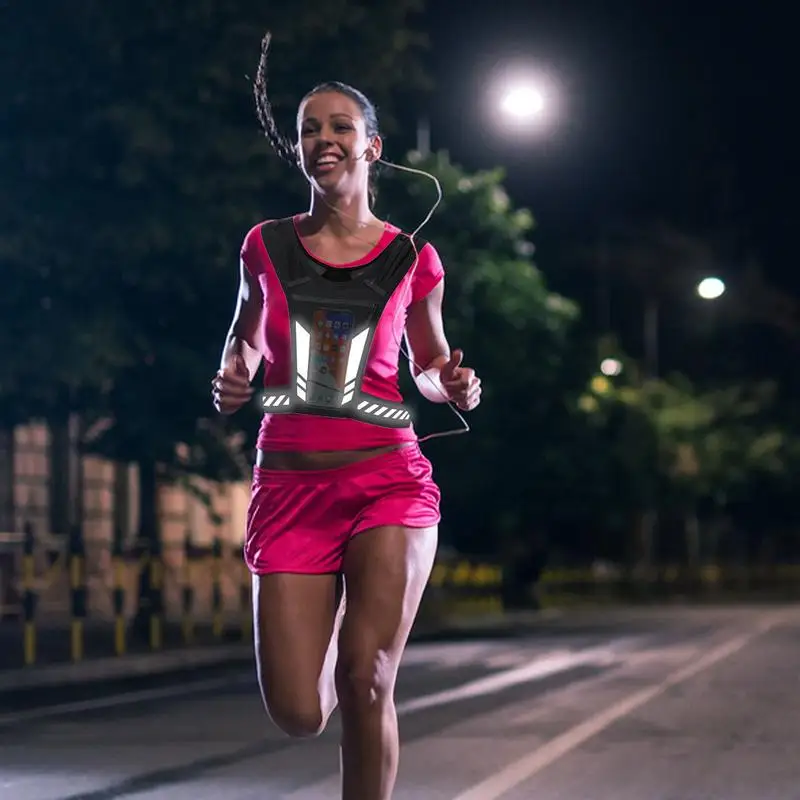 Reflective Running Vest Bag Universal Running Sports Phone Water Bottle Holder Bag For Runners Joggers Cycling Nights Sports 3