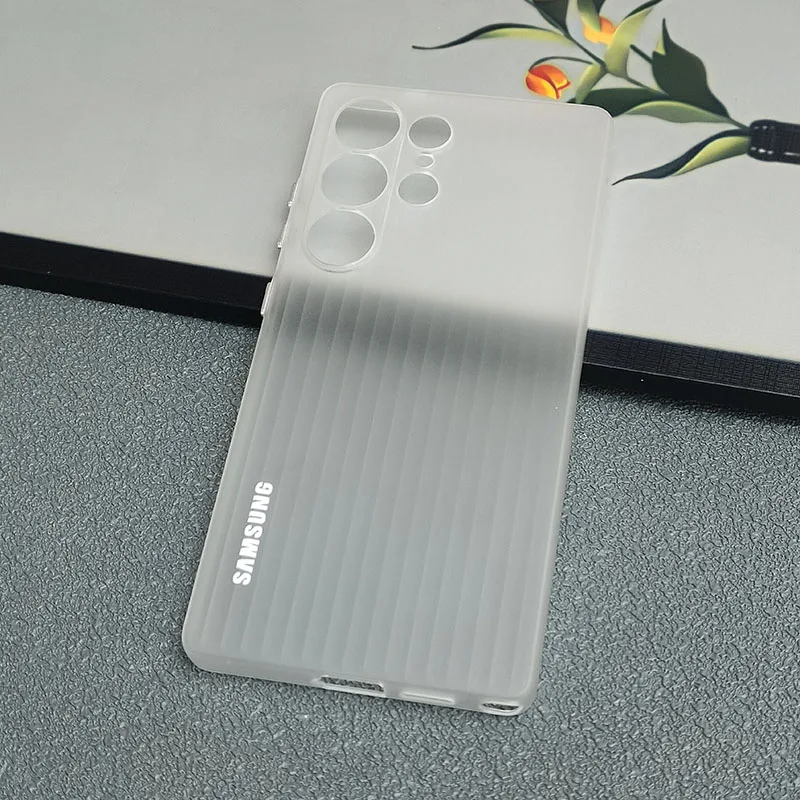 Matte Slim Clear Corrugated Pattern Shockproof Phone Case with Ultra Thin Stripes
