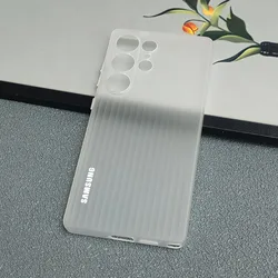 Matte Slim Clear Corrugated Pattern Shockproof Phone Case with Ultra Thin Stripes - S26 Plus (White)