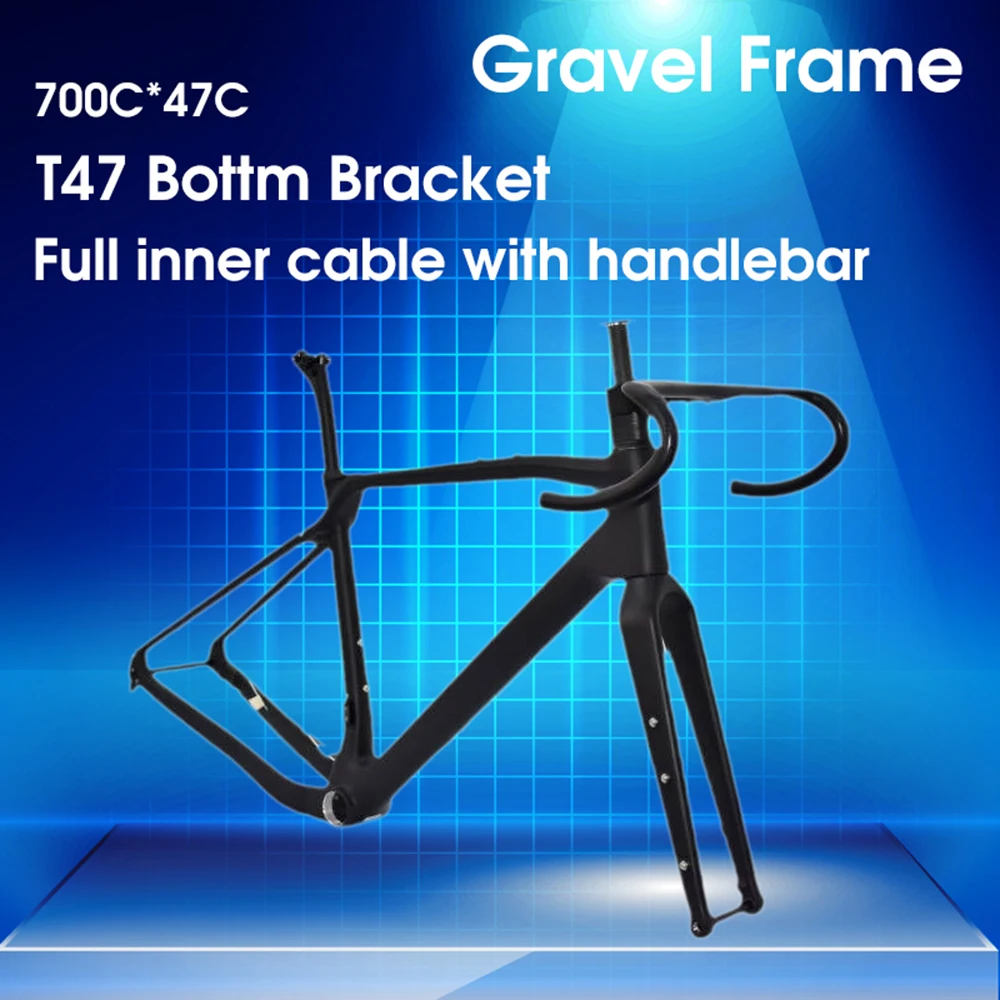 GravelCarbonFramewithDiscBrakeBicycleFramesetFullHiddenCable