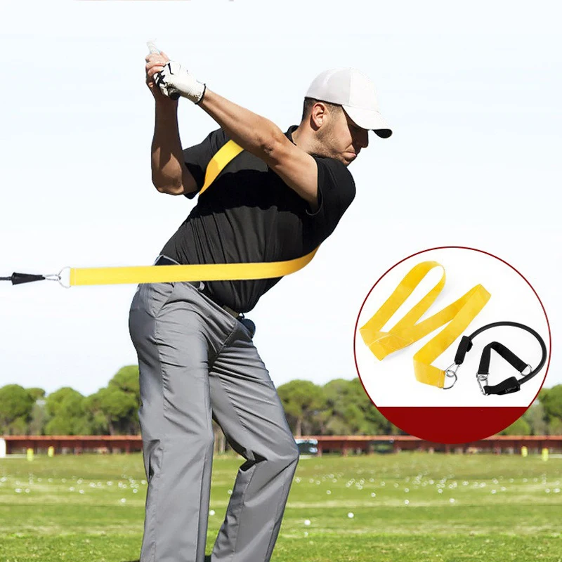 Golf Swing Trainer Golf Practice Physical Fitness Pull Rope Golf Twist Training Strap Strengthens Balance Swing Training Aid