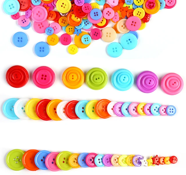 100pcs Assorted Sizes Resin Buttons 2 Holes and 4 Holes Round Craft Buttons  for Sewing DIY Handmade Crafts - AliExpress