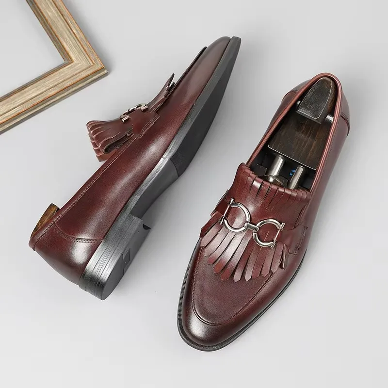 Men's shoes, tassels, business formal wedding shoes, Oxford style, style, high-end