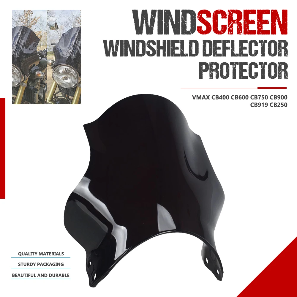 

Windshield Windscreen For Yamaha V-MAX VMAX 1200 Honda CB400 CB600 CB750 CB900 CB919 CB250 Hornet Motorcycle Wind Deflectors